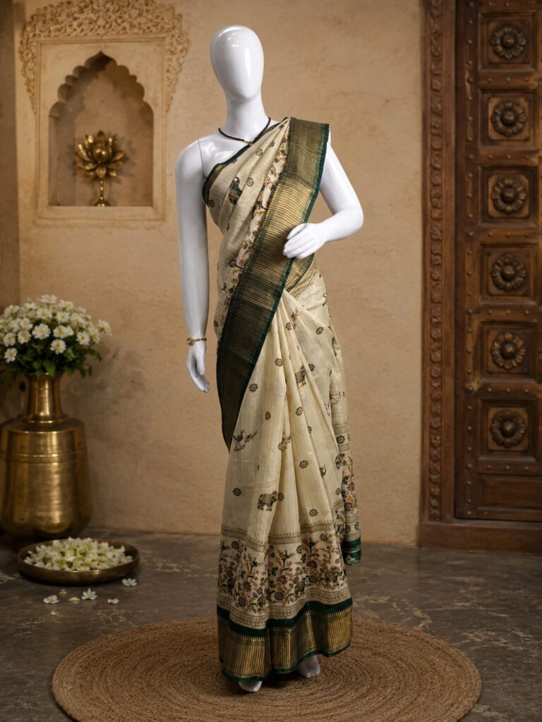 Designer saree with woven border