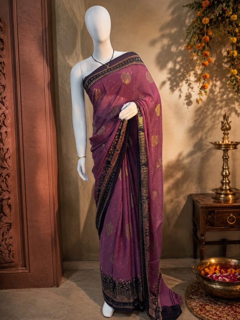 Lightweight georgette saree for women